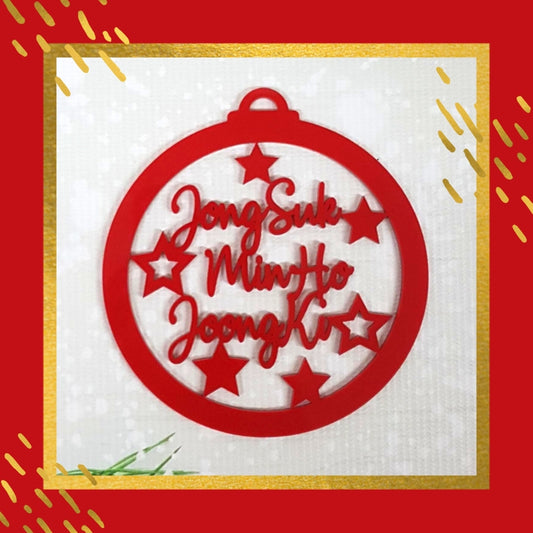 Red Acrylic Christmas Ornament - Family Design